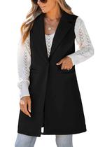 Colete IDEALSANXUN de lã comprida sem mangas, blazer feminino