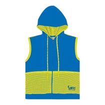 Colete infantil cata vento moletom com capuz - tamanho 06 - azul/verde Colete infantil cata vento moletom com capuz - tamanho 06 - azul/verde