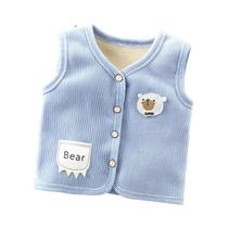 Colete Infantil Forrado De Veludo Grosso Para Meninos E Meninas, Roupa Quente De Outono E Inverno