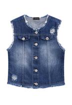 Colete Infantil Jeans Strass Vic & Vicky