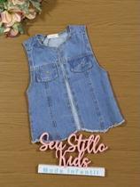 Colete Infantil Kukiê Inverno Jeans Estrelinha Colete Infantil Kukiê Inverno Jeans Estrelinha