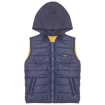 Colete Infantil Look Jeans Dupla-Face Marinho