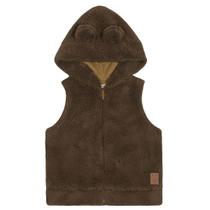 Colete Infantil Menino Marrom Pelo C/Touca Alakazoo Colete Infantil Menino Marrom Pelo C/Touca Alakazoo