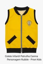 Colete Infantil Patrulha Canina Personagens Rubble, Ryder, Chase, Skye, Zuma, Rocky, Everest e Marshall Priori Kids Colete Infantil Patrulha Canina Personagens Rubble, Ryder, Chase, Skye, Zuma, Rocky, Everest e Marshall Priori Kids