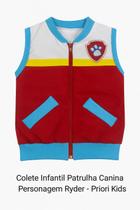 Colete Infantil Patrulha Canina Personagens Ryder, Chase, Skye, Zuma, Rubble, Rocky, Everest e Marshall Priori Kids Colete Infantil Patrulha Canina Personagens Ryder, Chase, Skye, Zuma, Rubble, Rocky, Everest e Marshall Priori Kids