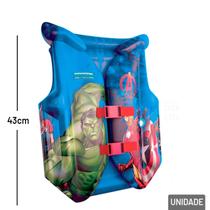 Colete Inflável 43cm com Cinto Avengers Marvel - Tudo em Caixa