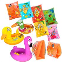 Colete Inflável Boia Infantil Criança Par de Boia de Braço Piscina Praia Kit Diversão Salva Vidas
