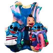 Colete Inflável Infantil 43cm Com Cinto Stitch Disney