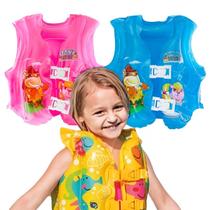 Colete Inflável Infantil Bóia PVC Salva Vidas Aulas de Natação Mergulho Piscina Praia Parque Aquático Bebes Crianças Calor Verão