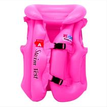 Colete Inflável Infantil Colorido Menino Menina Médio para proteção na piscina até 30kg mergulho boia
