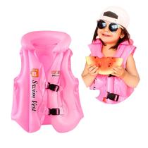 Colete Inflável Infantil Rosa Boia Piscina Praia Mar Salva-Vidas Crianças Para Natação Segurança