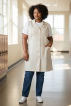Colete Jaleco Feminino Profissional Bege Com Bolsos Poliéster Resistente Uniforme Hospitalar Clínicas Escola Tamanho:PC Colete Jaleco Feminino Profissional Bege Com Bolsos Poliéster Resistente Uniforme Hospitalar Clínicas Escola Tamanho:PC