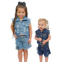 colete jeans infantil menina