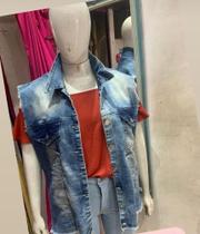 Colete jeans plus size