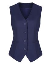 Colete LADI TREND, colete totalmente forrado para mulheres, azul marinho