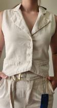 Colete Linho Feminino Alfaiataria Oppnus Carmela