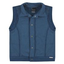 Colete Look Jeans Moletom Azul - UNICA - 4P Colete Look Jeans Moletom Azul - UNICA - 4P