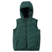 Colete Malwee Kids Blusa Infantil Verde Com Forro E Capuz