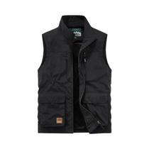 Colete Masculino Casual De Cor Sólida Com Múltiplos Bolsos, Fino, Para Pesca E Caminhada
