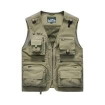 Colete Masculino Casual De Verão Respirável Sem Mangas Cor Sólida Multibolsos Com Detalhes Em Tela Colete Masculino Casual De Verão Respirável Sem Mangas Cor Sólida Multibolsos Com Detalhes Em Tela