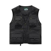 Colete Masculino Casual De Verão Respirável Sem Mangas Cor Sólida Multibolsos Com Detalhes Em Tela Colete Masculino Casual De Verão Respirável Sem Mangas Cor Sólida Multibolsos Com Detalhes Em Tela