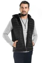 Colete Masculino com Capuz Preto Colete Masculino com Capuz Preto