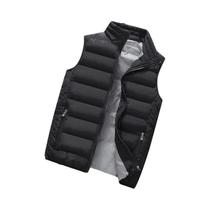 Colete Masculino Corta-Vento Sem Mangas De Pluma Quente E Grosso Para Inverno Casual