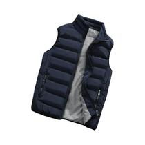 Colete Masculino Corta-Vento Sem Mangas De Pluma Quente E Grosso Para Inverno Casual