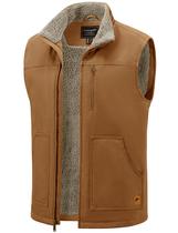 Colete masculino Cotrasen, algodão, forrado de sherpa, de lã, bronzeado quente, L