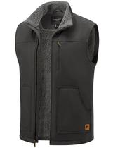 Colete masculino Cotrasen, algodão, forrado de sherpa, lã, cinza escuro, GG
