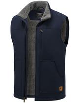 Colete masculino Cotrasen, algodão, forrado Sherpa, lã, azul marinho, GG