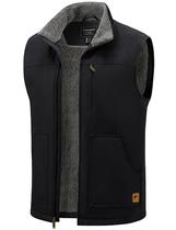 Colete masculino Cotrasen, colete de trabalho de algodão, forrado em sherpa, preto, 2GG