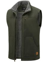 Colete masculino Cotrasen, de algodão, forrado em sherpa, verde militar, GG