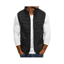 Colete Masculino De Inverno Sem Mangas, Acolchoado Em Algodão, Quente, Com Gola Alta, Moda E Colete Masculino De Inverno Sem Mangas, Acolchoado Em Algodão, Quente, Com Gola Alta, Moda E