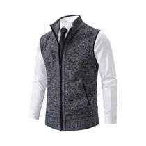 Colete Masculino De Tricô Sem Mangas Marrom, Moda Casual, Marca De Luxo