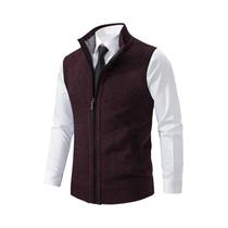 Colete Masculino De Tricô Sem Mangas Marrom, Moda Casual, Marca De Luxo