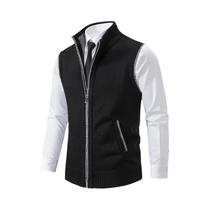 Colete Masculino De Tricô Sem Mangas Marrom, Moda Casual, Marca De Luxo