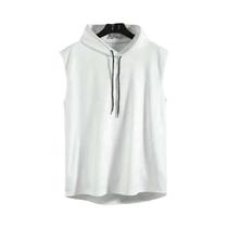 Colete Masculino De Verão Sem Mangas Com Capuz, Estilo Hip Hop, Gola Amarrada, Solto E Liso
