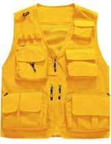 Colete masculino Flygo, casual, leve, para pesca ao ar livre, amarelo, GG Colete masculino Flygo, casual, leve, para pesca ao ar livre, amarelo, GG
