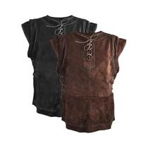 Colete Masculino Gótico Sem Mangas Estilo Pirata Renascentista Cavaleiro Vintage Guerreiro Medieval Colete Masculino Gótico Sem Mangas Estilo Pirata Renascentista Cavaleiro Vintage Guerreiro Medieval