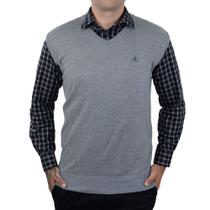 Colete Masculino Lucky Sailing Sueter Tricot Cinza - 95015 Colete Masculino Lucky Sailing Sueter Tricot Cinza - 95015