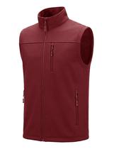 Colete masculino MAGCOMSEN à prova de vento Softshell de lã vermelho vinho L