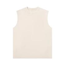 Colete Masculino Retrô Lavado E Desgastado Sem Mangas 230g Algodão Puro Casual Solto Estilo Camiseta