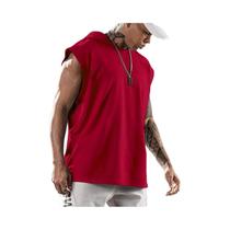 Colete Masculino Sem Mangas Com Capuz 2025 Casual Em Cor Sólida Pullover Esportivo Top Largura Solta