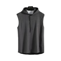 Colete Masculino Sem Mangas Com Capuz, Cor Sólida, Casual Esportivo, Camiseta Pulôver De Caimento Colete Masculino Sem Mangas Com Capuz, Cor Sólida, Casual Esportivo, Camiseta Pulôver De Caimento