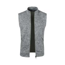 Colete Masculino Sem Mangas Com Gola Alta Para Outono, Respirável, Cor Sólida, Estilo Urbano,