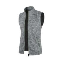 Colete Masculino Sem Mangas Com Zíper, Gola Alta, Respirável, Cor Sólida, Para Atividades Ao Ar