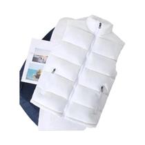 Colete Masculino Slim Fit Sem Mangas Branco Com Gola Alta Casual Quente Para Primavera E Outono