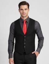 Colete Masculino Social Slim Preto Para Festas Religiosas Cultos Igreja E Casamentos Kit Social
