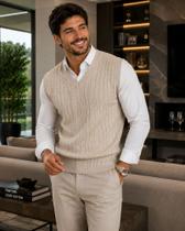 Colete masculino trancado tricot la Colete masculino trancado tricot la
